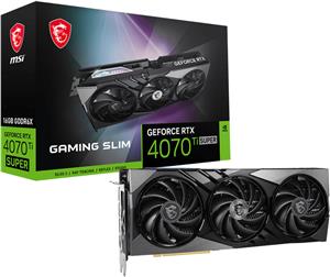 MSI Video Card NVIDIA GeForce RTX 4070 Ti SUPER 16G GAMING X SLIM (16GB GDDR6X/256bit, PCI-E Gen4, 1x 16-pin Power Connector, 3x DP, 1x HDMI, ATX 2.5)