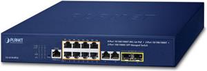 Planet 8-Port 10 100 1000T 802.3at PoE 2-Port 10 100 1000T 2-Port 100 1000X SFP Managed Switch