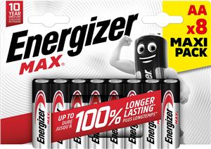 ENERGIZER BATTERIES ALKALINE MAX AA LR6, 8 PIECES, ECO PACKAGING