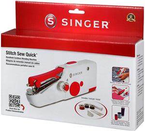 SINGER Stitch Sew Quick Mini mechanical sewing machine AA Battery White