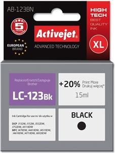 Activejet AB-123BN ink (replacement for Brother LC123Bk/LC121Bk; Supreme; 15 ml; black)