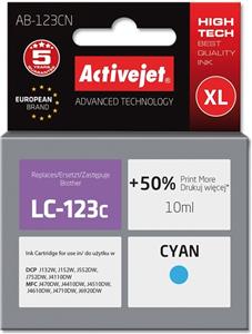 Activejet AB-123CN ink (replacement for Brother LC123C/LC121C; Supreme; 10 ml; cyan)