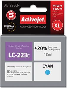 Activejet AB-223CN Ink (Replacement for Brother LC223C; Supreme; 10 ml; cyan)