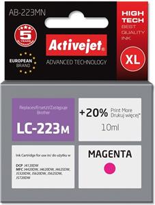 Activejet AB-223MN Ink Cartridge (Replacement for Brother LC223M; Supreme; 10 ml; magenta)