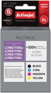 Activejet ABB-1100NX Ink cartridge (replacement for Brother LC1100/980; Supreme; 1 x 29 ml, 3 x 19.5 ml; black, magenta, cyan, yellow)