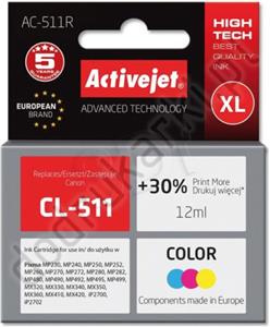 Activejet AC-511R Ink cartridge (replacement for Canon CL-511; Premium; 12 ml; color)