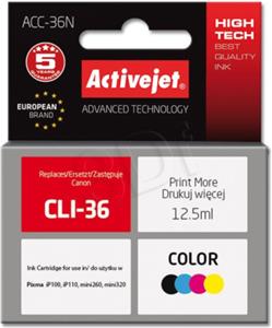 Activejet ACC-36N Ink cartridge (replacement for Canon CLI-36; Supreme; 12.5 ml; colour)