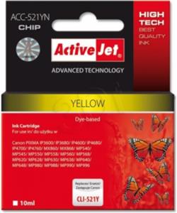 Activejet ACC-521YN Ink cartridge (replacement for Canon CLI-521Y; Supreme; 10 ml; yellow)