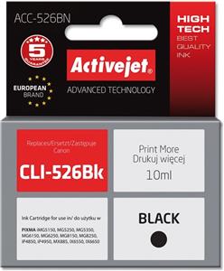 Activejet ACC-526BN Ink cartridge (replacement for Canon CLI-526Bk; Supreme; 10 ml; black)