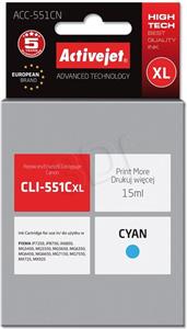 Activejet ACC-551CN Ink cartridge (replacement for Canon CLI-551C; Supreme; 15 ml; cyan)