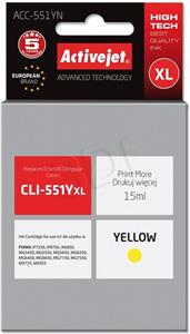 Activejet ACC-551YN Ink cartridge (replacement for Canon CLI-551Y; Supreme; 15 ml; yellow)