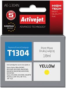 Activejet AE-1304N Ink (replacement for Epson T1304; Supreme; 18 ml; yellow)