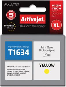 Activejet AE-16YNX Ink cartridge (replacement for Epson 16XL T1634; Supreme; 15 ml; yellow)