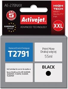 Activejet AE-27BNXX Ink cartridge (replacement for Epson 27XXL T2791; Supreme; 55 ml; black)