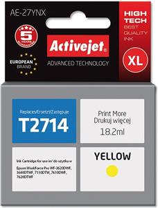 Activejet AE-27YNX Ink cartridge (replacement for Epson 27XL T2714; Supreme; 18 ml; yellow)