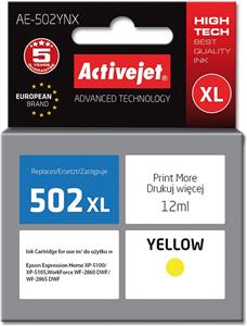 Activejet AE-502YNX ink (replacement for Epson 502XL W44010; Supreme; 12 ml; yellow)