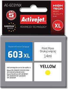 Activejet AE-603YNX ink (replacement for Epson 603XL T03A44; Supreme; 14 ml; yellow)