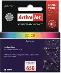 Activejet AH-650CR ink (replacement for HP 650 CZ102AE; Premium; 21 ml; color)