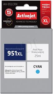 Activejet AH-951CRX Ink Cartridge (replacement for HP 951XL CN046AE; Premium; 25 ml; cyan)