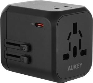 AUKEY PA-TA04 Universal Travel Adapter Charger 30W with USB-C & USB-A UK USA EU AUS CHN 150 Countries