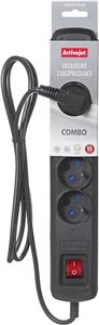 Activejet black power strip with cord ACJ COMBO 5G 1,5M/BEZP.AUTO/CZ