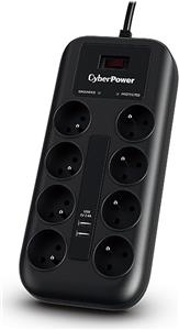 CyberPower Tracer III P0820SUF0-FR surge protector Black 8 AC outlet(s) 200 - 250 V 1.8 m