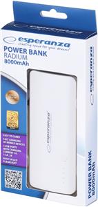 Esperanza EMP106WE Radium power bank Grey,White 8000 mAh