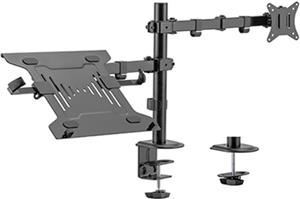 Gembird MA-DA-03 Adjustable desk mount with monitor arm and notebook tray (rotate, tilt, swivel), 17”-32”, up to 9 kg