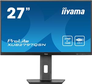 IIYAMA Monitor LED XUB2797QSN-B1 27" IPS 2560 x 1440 @100Hz 250 cd/m2 1300:1 1ms HDMI DP 4xUSB Hub, USB-C 65W RJ45 height, swivel, tilt, pivot (rotation both sides)