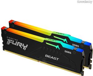 Kingston 32GB 6400MT/s DDR5 CL32 DIMM (Kit of 2) FURY Beast RGB XMP, EAN: 740617343168