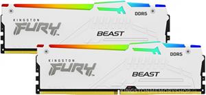 Kingston 32GB 6400MT/s DDR5 CL32 DIMM (Kit of 2) FURY Beast White RGB EXPO, EAN: 740617343007