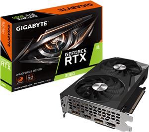 GIGABYTE Video Card NVidia GeForce RTX™ 3060 1837 MHz (Reference card: 1777 MHz) 3584 15000 MHz 12 GB GDDR6 192 bit 360 GB/s PCI-E 4.0 7680x4320 550W DisplayPort 1.4a *2 HDMI 2.1 *2