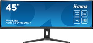 IIYAMA Monitor LED XCB4594DQSN-B1 45’’ Dual QHD VA panel with KVM switch, USB-C 90W dock and RJ45 5120 x 1440 @165Hz 	32:9 450 cd/m2 3000:1 0.8ms height, tilt HDMI DP USB-C RJ45 Hub