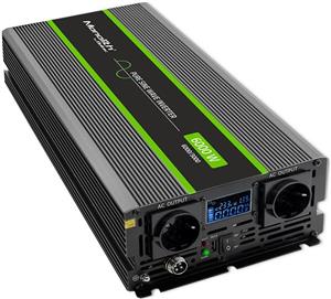 Qoltec 51923 Pure Sine Wave Inverter Monolith | 3000W | 6000W | 24V to 230V | LCD