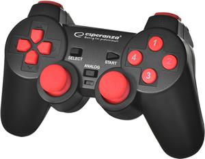 Esperanza EGG102R Gaming Controller Black, Red USB 2.0 Gamepad Analogue / Digital PC