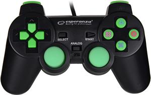 Esperanza EGG107G Gaming Controller Gamepad PC,Playstation 3 Analogue / Digital USB 2.0 Black/Green