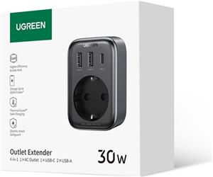 Ugreen Nexode 4in1 USB socket 30W with 2xUSB, 1xUSB-C and Quick Charge