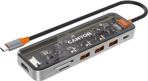 CANYON hub DS-13 7in1 4k USB-C Transparent Space Grey