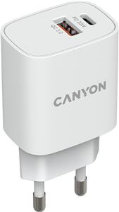 CANYON charger H-20-04 PD 20W QC 3.0 18W USB-A USB-C White