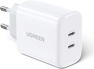 Kućni punjač UGREEN, 40W, USB-C+USB-C PD, bijeli