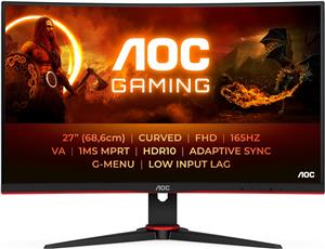 68,6cm/27" (1920x1080) AOC Gaming C27G2E/BK 16:9 FHD Curved 1ms 165Hz HDMI VGA DP Speaker Black/Red