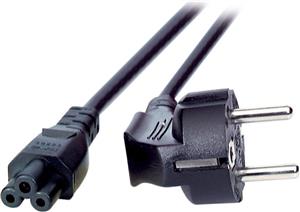 Kabel za napajanje, IEC320 C5 Ž ravni -> Schuko M kutni 3,0 m, crni