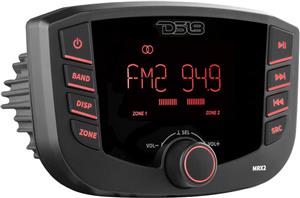 Marine radio DS18, MRX2,4x40W RMS, LCD 3", BT, RDS, 2 zone, 4V izlaz.