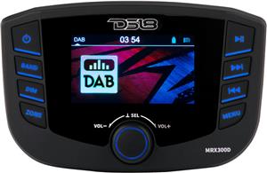 Marine radio DS18, MRX300D, 4x50W RMS, LCD 3", DAB+ ulaz kamera, BT, RDS, 3 zone, 4V izlaz