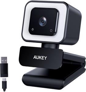 Aukey PC-LM6 Stream Series with Ring Light Full HD Webcam with 1/3"-CMOS Sensor black