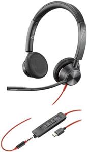 HP Poly Blackwire 3325 Stereo Microsoft Teams Certified USB-C Headset +3.5mm Plug +USB-C/A Adapter (214016-01)