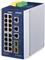 PLANET Industrial 16-Port PoE Switch 101001000T 2xUP 2xSFP