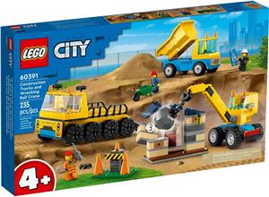 LEGO City Baufahrzeuge und Kran mit Abrissbirne 60391