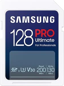 SD Card 128GB Samsung SDXC PRO Ultimate CL10 Reader retail