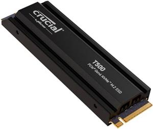 Crucial T500 4TB PCIe Gen4 NVMe M.2 SSD with heatsink; CT4000T500SSD5